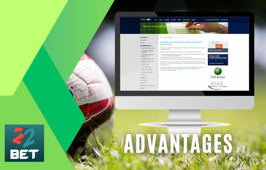 Advantages of 22Bet sportsbook