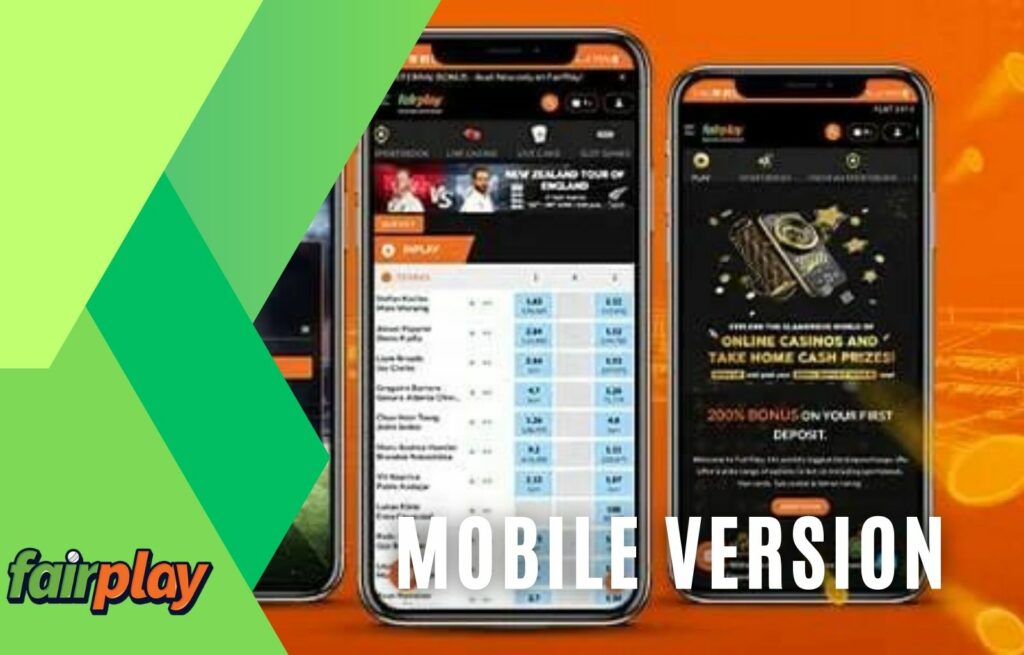 Fairplay mobile site version of application